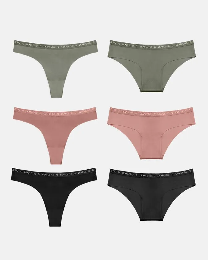 Nylon-Elasthan Hipster & Brazilian Slip – 6er-Pack