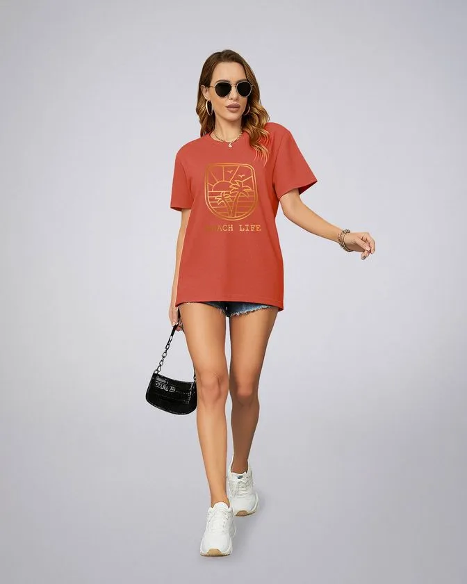 Kurzen Ärmeln T-shirt für Damen mit Print