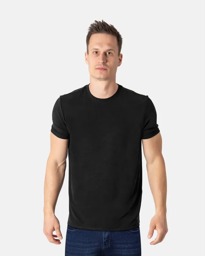 T-Shirt mit Rundhalsausschnitt aus Bambusviskose