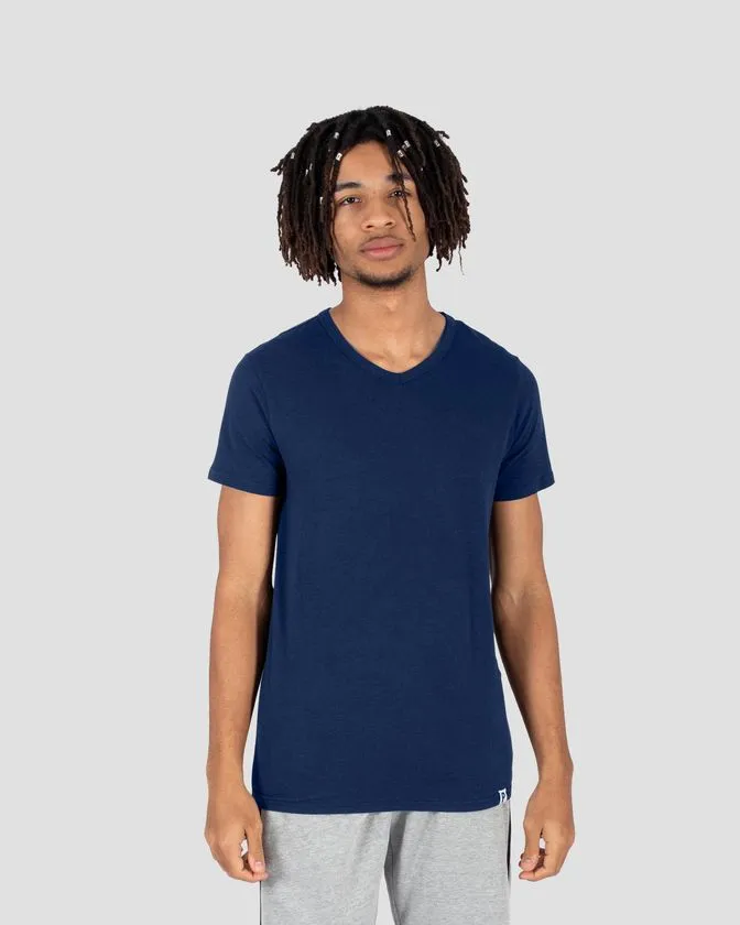 T-Shirt mit V-Ausschnitt aus weicher Baumwolle
